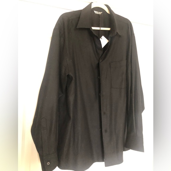 Auralee Wool Black Shirt - Picture 7 of 11